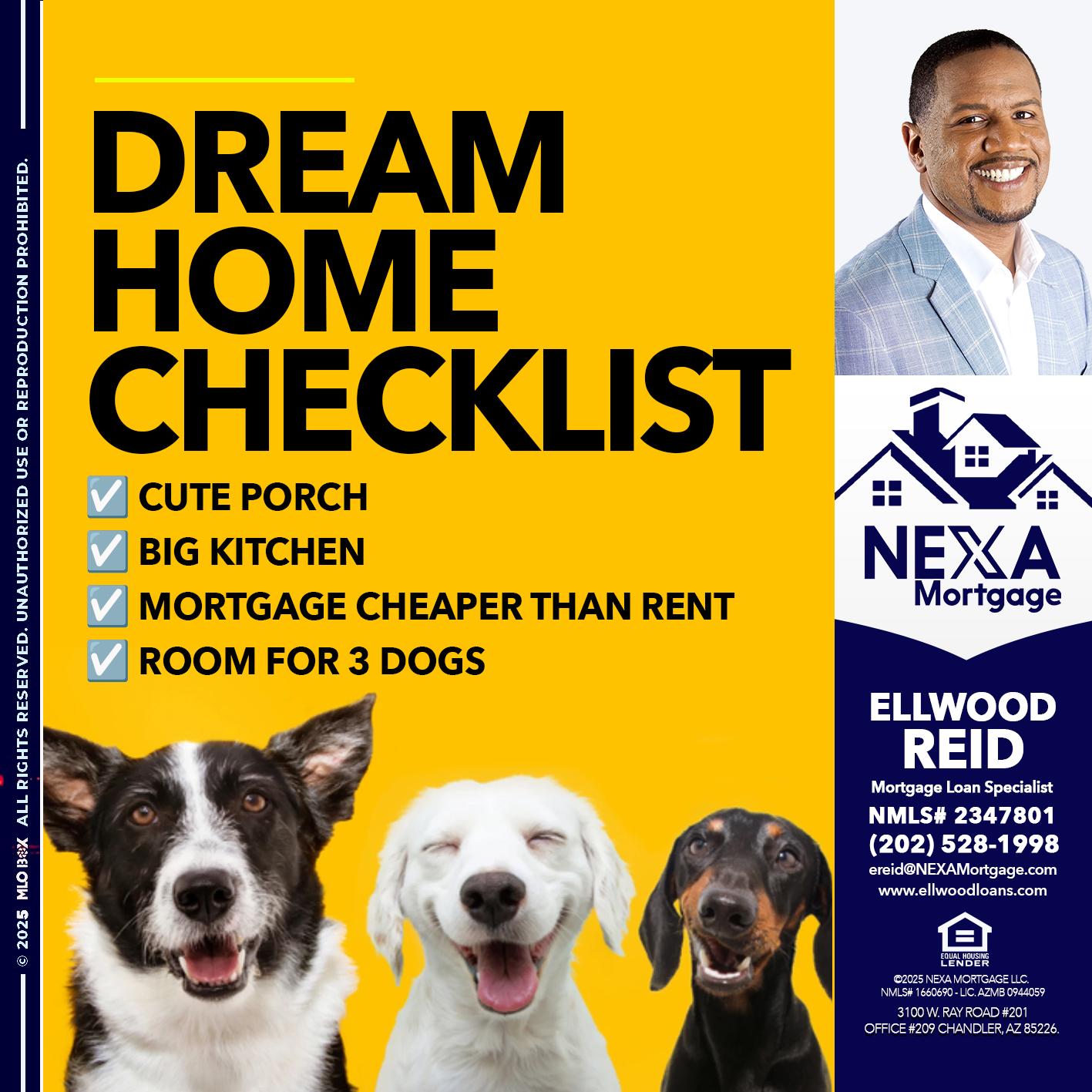 DREAM HOME CHEK LIST - Ellwood Reid -Mortgage Loan specialist