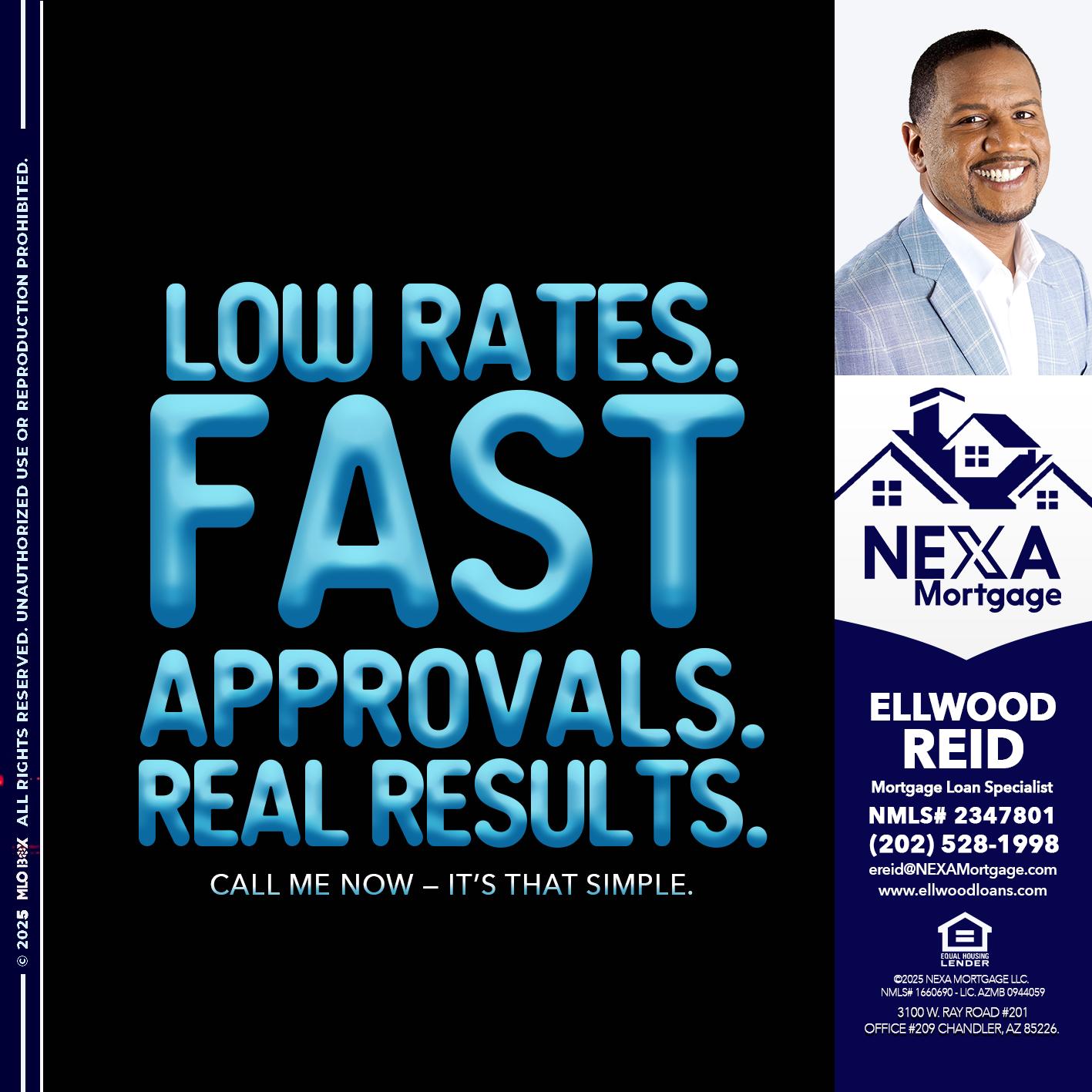 LOW RATES - Ellwood Reid -Mortgage Loan specialist