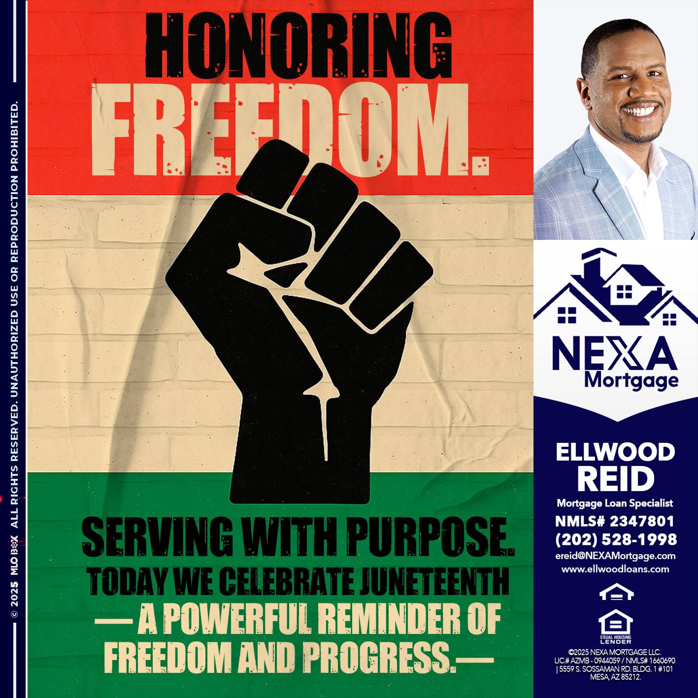 HONORING FREEDOM - Ellwood Reid -Mortgage Loan specialist