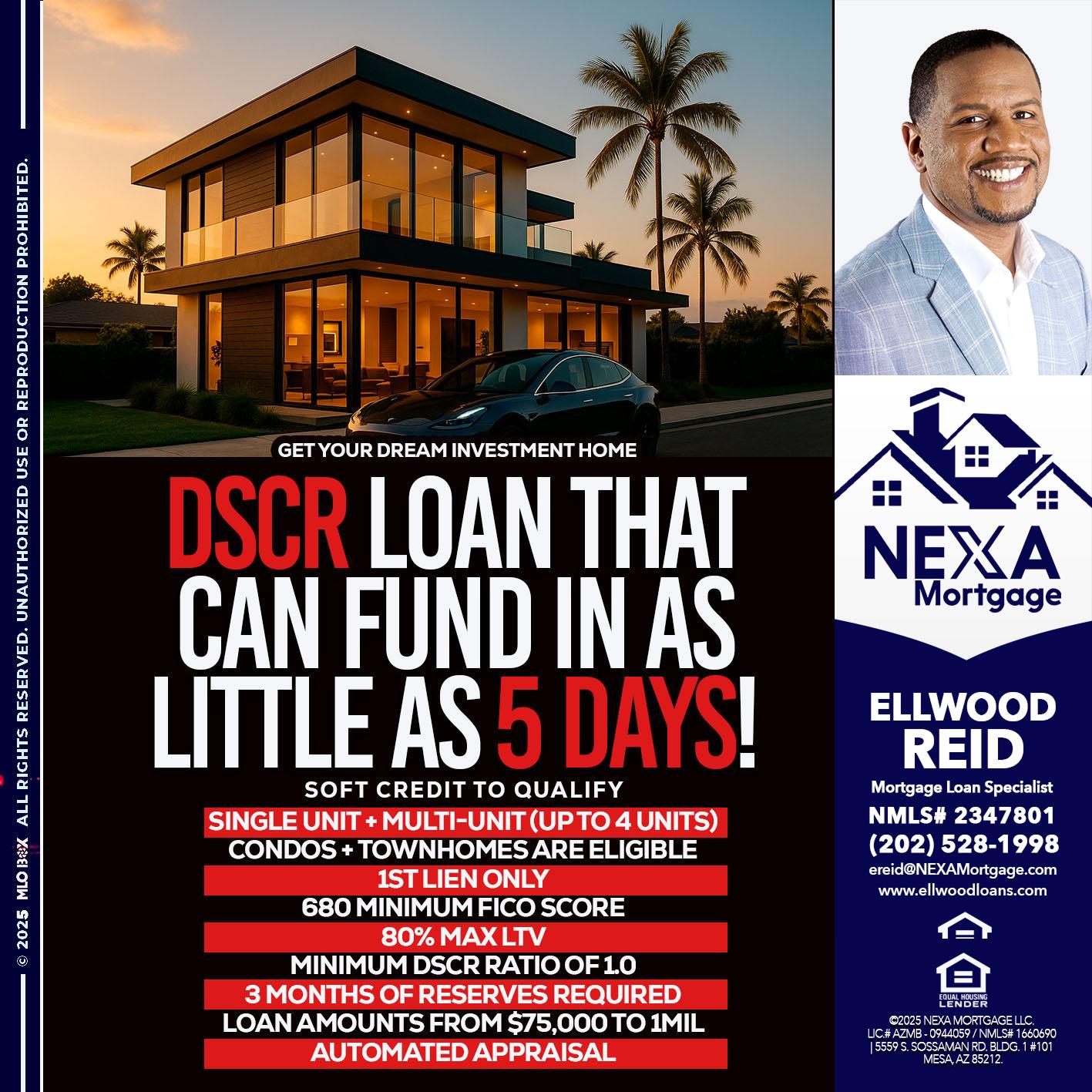 DSCR LOAN - Ellwood Reid -Mortgage Loan specialist