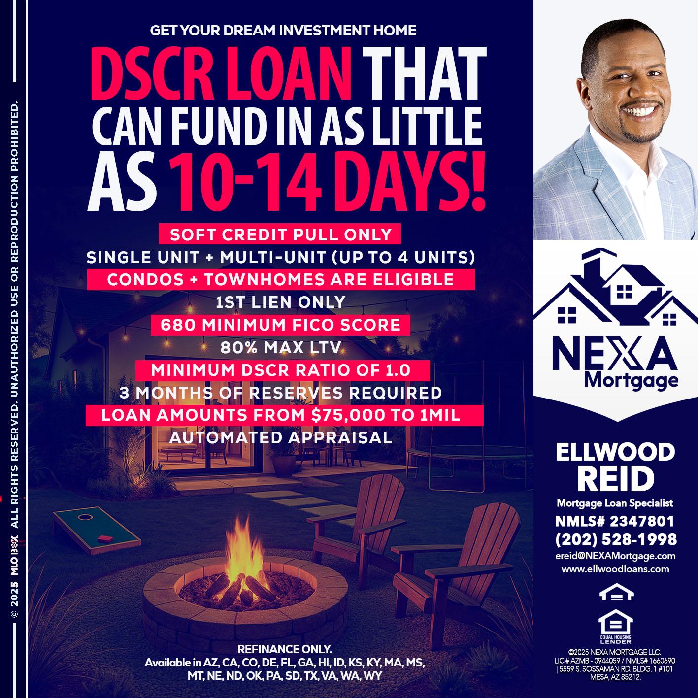 DSCR LOAN - Ellwood Reid -Mortgage Loan specialist
