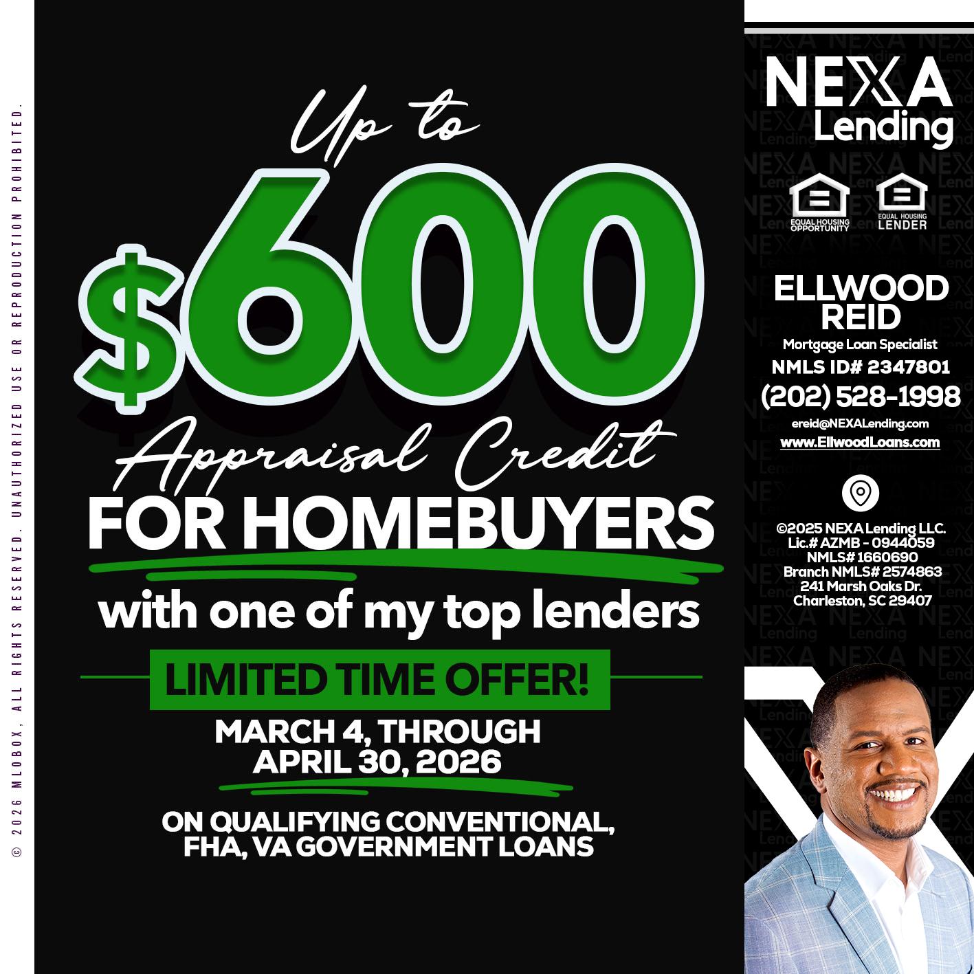 up to $600 - Ellwood Reid -Mortgage Loan specialist