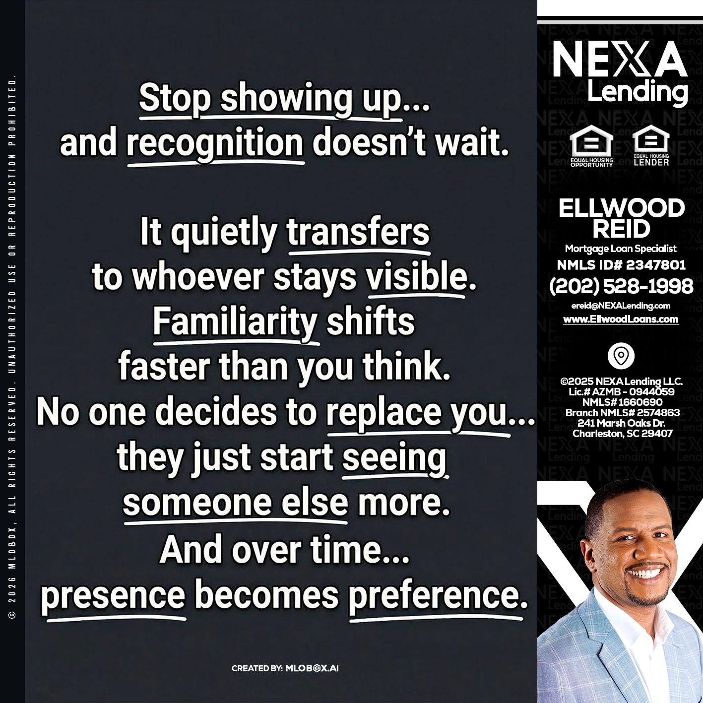 STOP SHOWING - Ellwood Reid -Mortgage Loan specialist