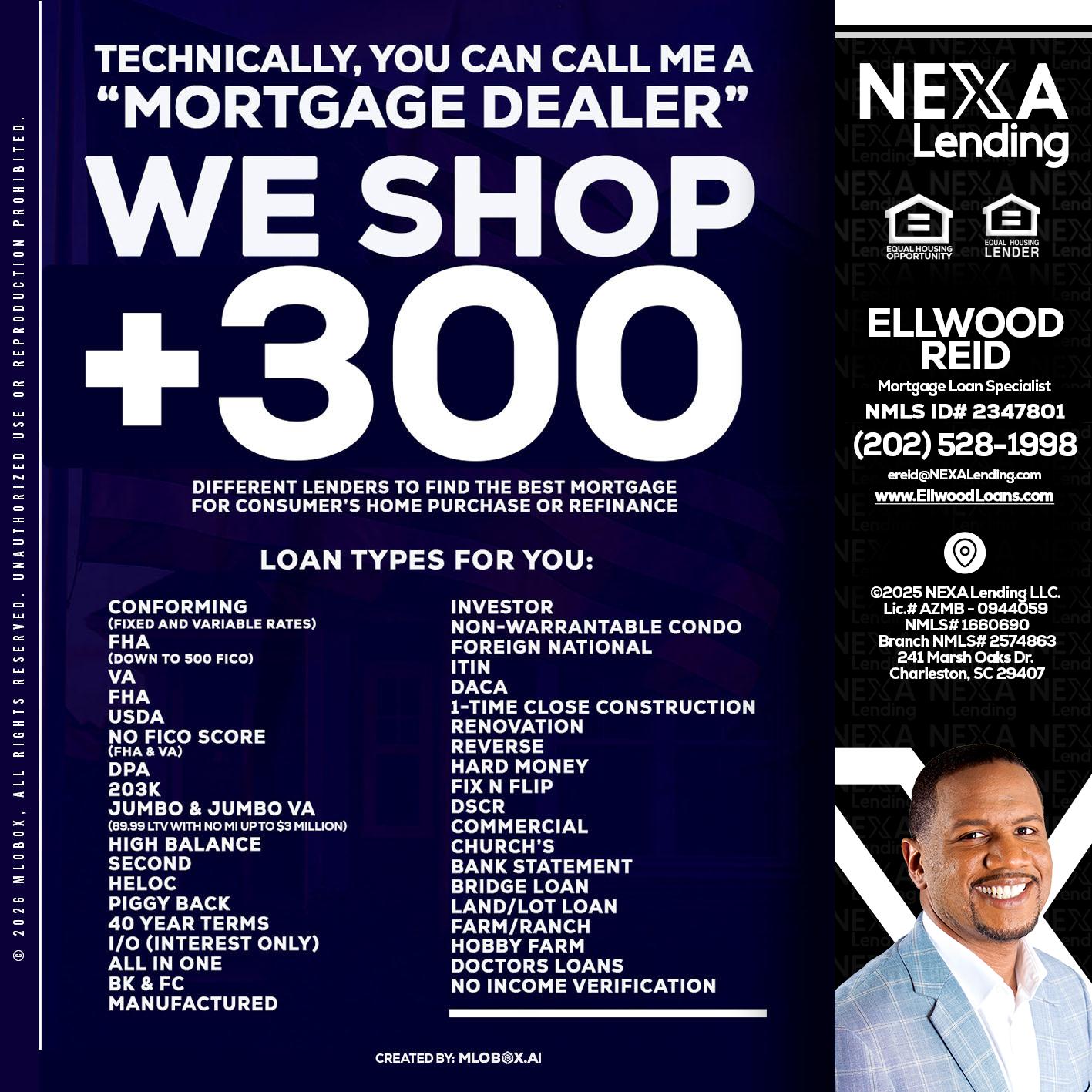 300+ LENDERS - Ellwood Reid -Mortgage Loan specialist