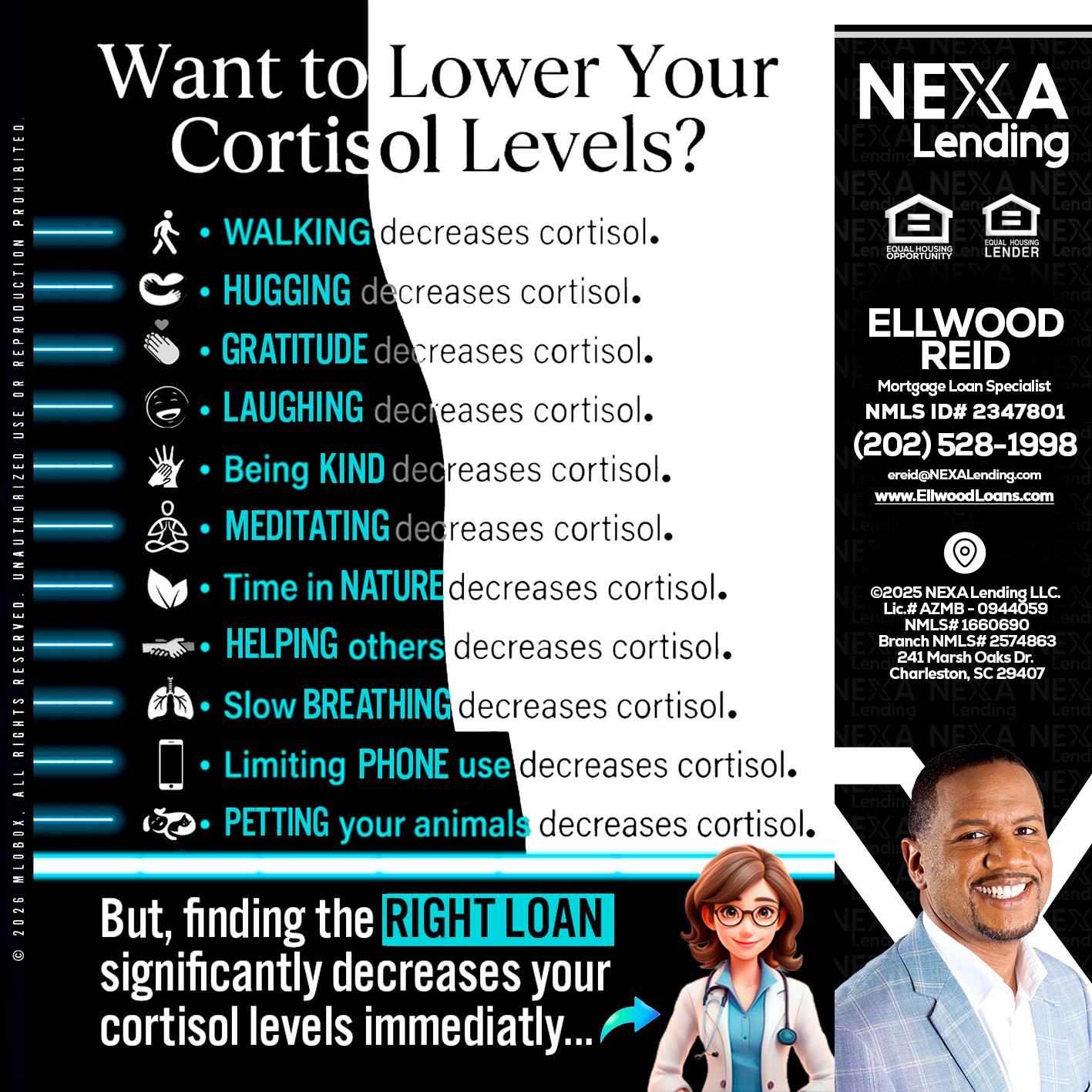 Want to lower Your Cortisol Levels? - Ellwood Reid -Mortgage Loan specialist