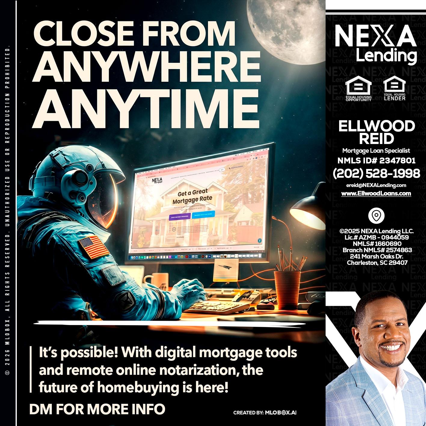 CLOSE FROM - Ellwood Reid -Mortgage Loan specialist