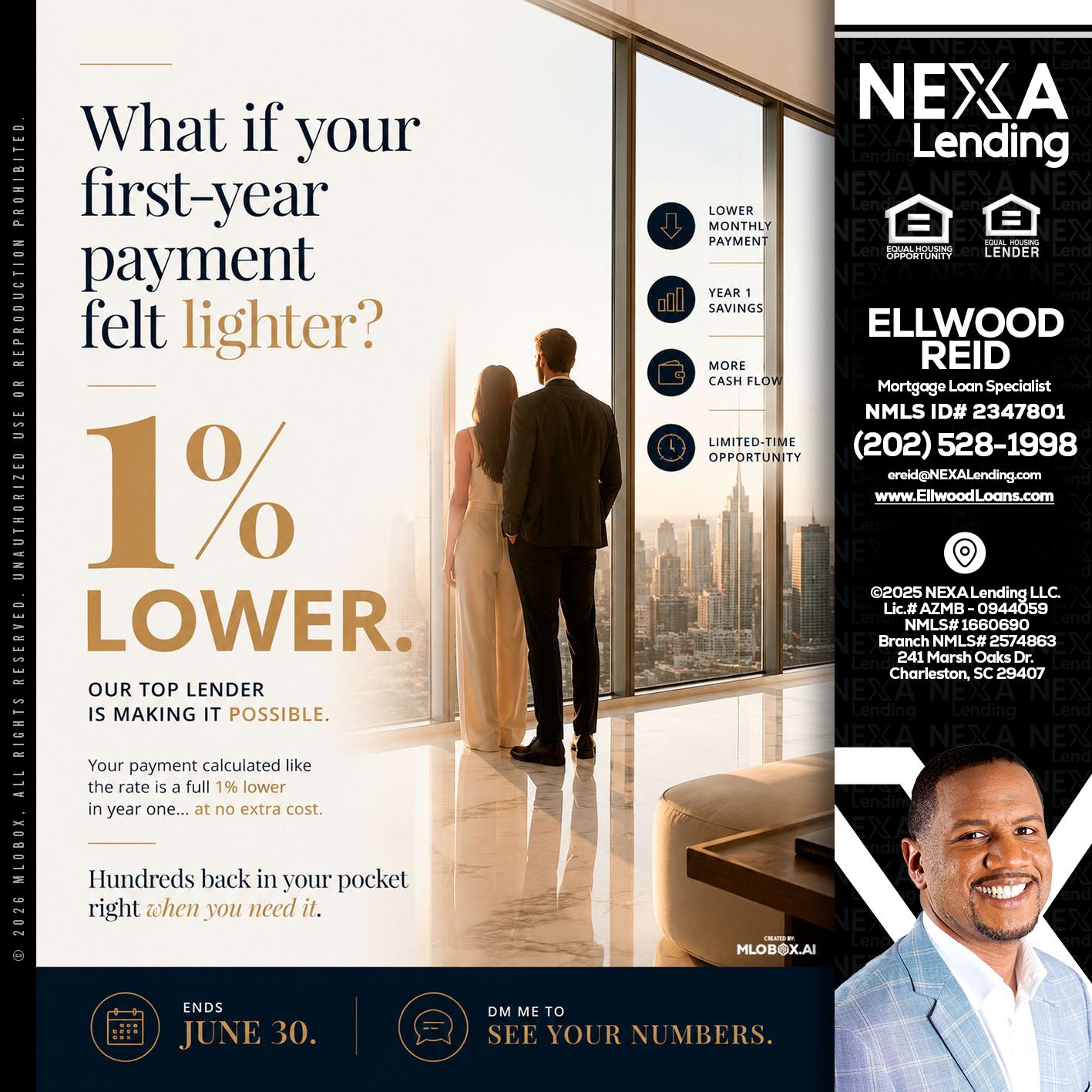 1% lower - Ellwood Reid -Mortgage Loan specialist
