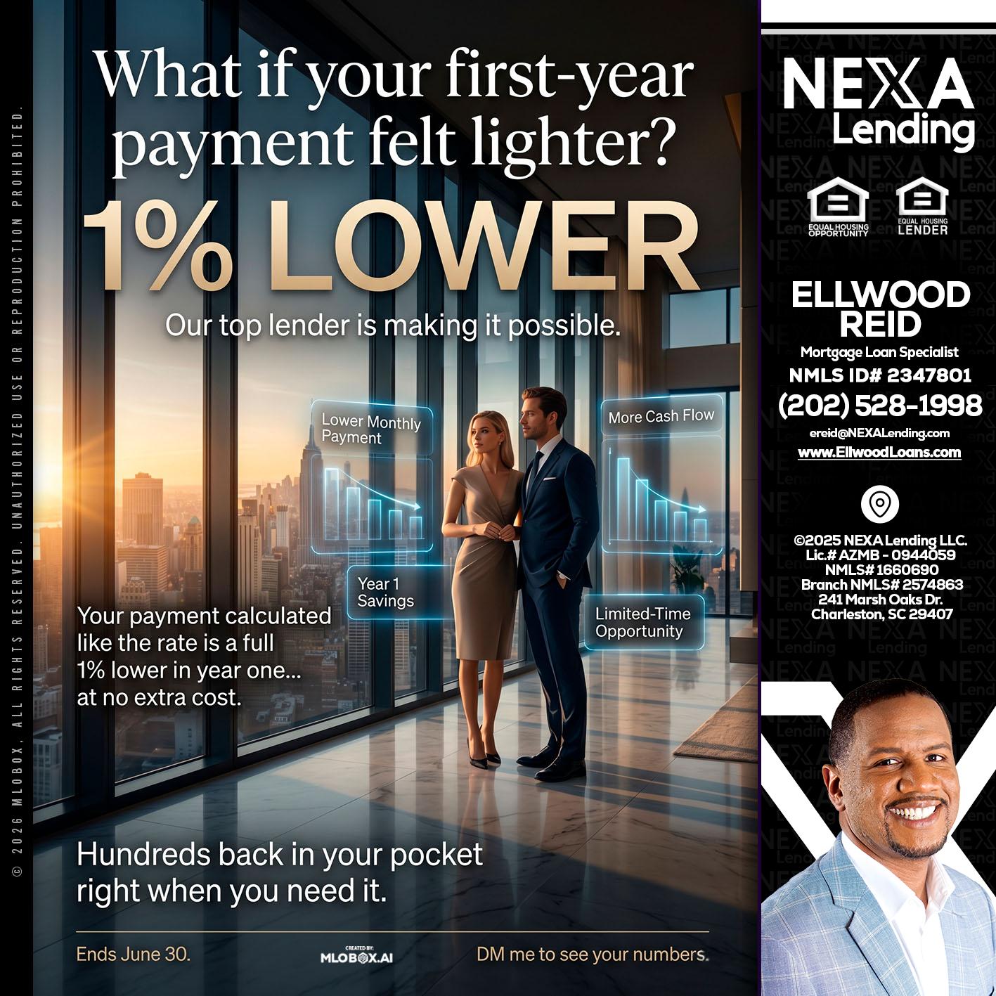 1% LOWER - Ellwood Reid -Mortgage Loan specialist