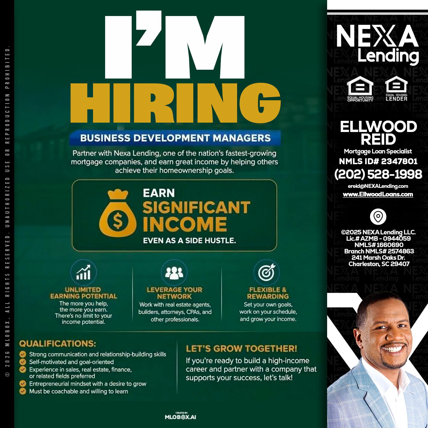 IM HIRING - Ellwood Reid -Mortgage Loan specialist